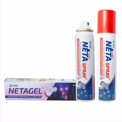 Netagel Quick Pain Relief Gel and Netaspray Quick Pain Relief Spray (30g + Each 2X55g) (1Pack)