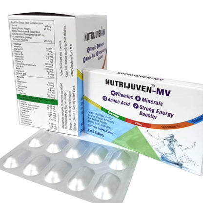 Nutrijuven I MV I Vitamins I Minerals I Amino I Strong Energy Booster I Natural Ginseng I Taurine I Zinc I Vitamin C I Vitamin D