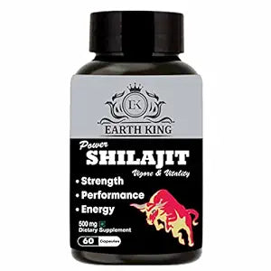 EARTH KING  Power Shilajit/Shilajeet Extract Capsule for Stamina & Energy - 60 Capsules