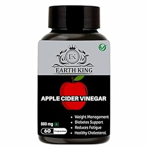 EARTH KING Apple Cider Vinegar Capsule for Weight Loss, Boost Energy | Improves Cholesterol Levels & Supports Digestive Health for Men & Women – 500mg 60 Capsules