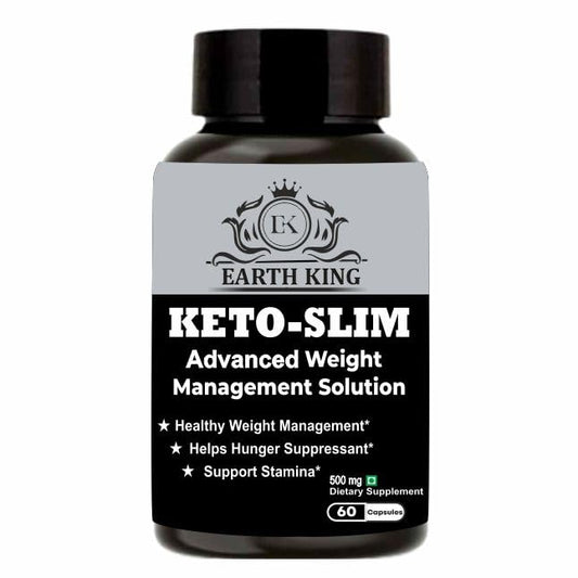 EARTH KING Keto Slim Advanced Weight Loss & Appetite Suppressant Supplement for Men & Women – 500mg 60 Capsules (Pack of 1)
