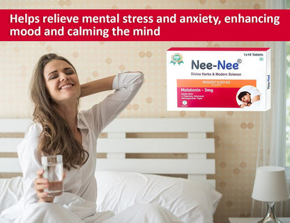 Nee Nee Divine Herbs & Modern Science I Innocent Sleep Aid I Melatonin-3 Mg I Added with L-Theanine I Jatamansi I Ashwagandha I Tagar I Non Habit Forming I Quality Nutrition