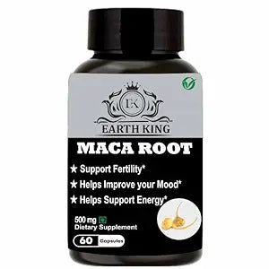 EARTH KING Maca Root Extract Dietary Supplement for Stamina & Libido Booster – 60 Capsules