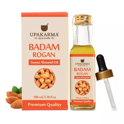 Upakarma Ayurveda 100% Natural & Pure Cold Pressed Sweet Almond Oil For Hair, Skin And Body