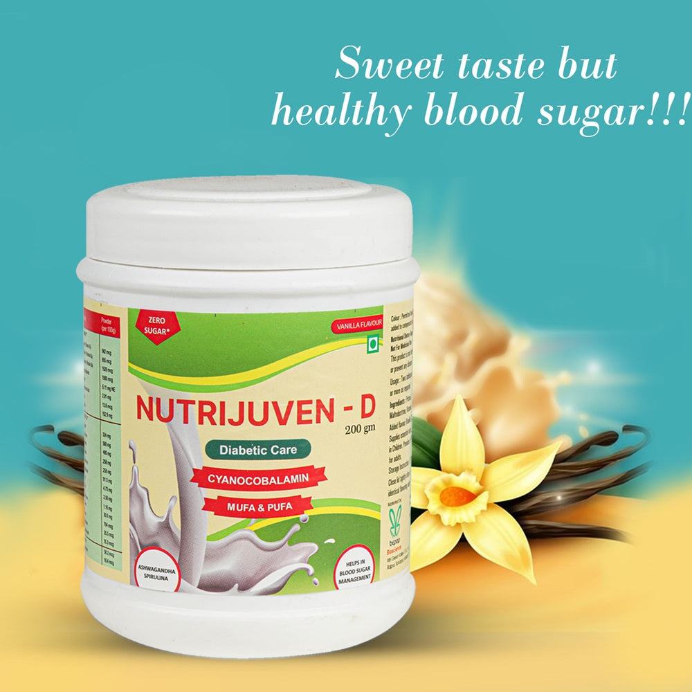 Nutrijuven-D I Diabetic Care I Protein Supplement with added benefits of Divine Herbs like I Ashwagandha with Zero Sugar