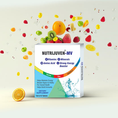 Nutrijuven I MV I Vitamins I Minerals I Amino I Strong Energy Booster I Natural Ginseng I Taurine I Zinc I Vitamin C I Vitamin D