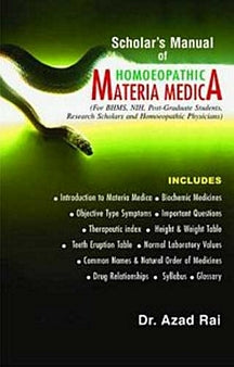 Scholar Manual Of Homeopathic Materia Medica