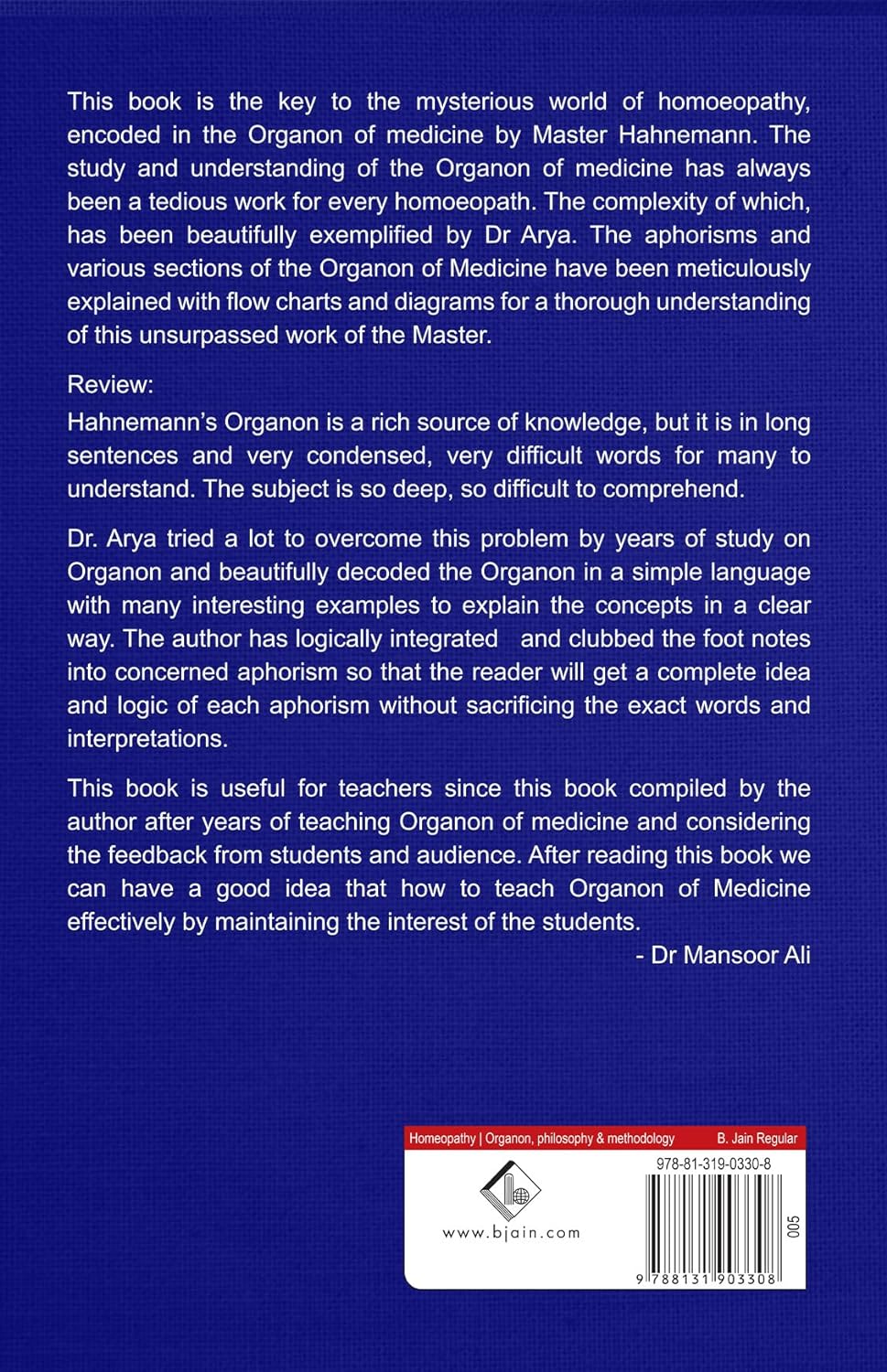 A Study Of Hahnemanns Organon Of Medicine