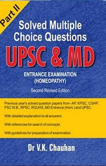 Solved Multiple Choice Questions Upsc & M.D. Entrance Examination ( Homeopathy)- Part 2