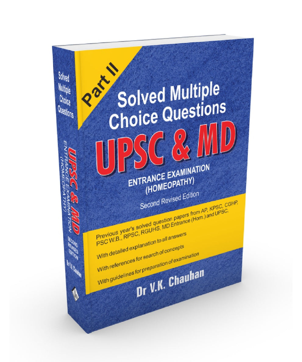 Solved Multiple Choice Questions Upsc & M.D. Entrance Examination ( Homeopathy)- Part 2