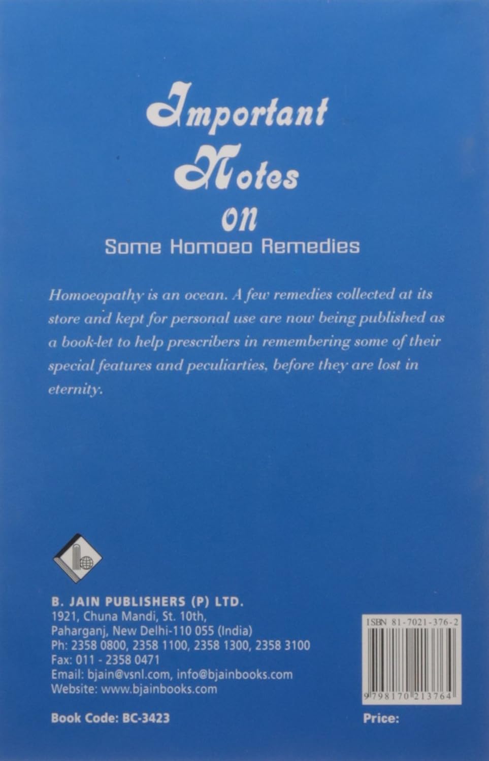 Important Notes On Some Homoeo Remedies