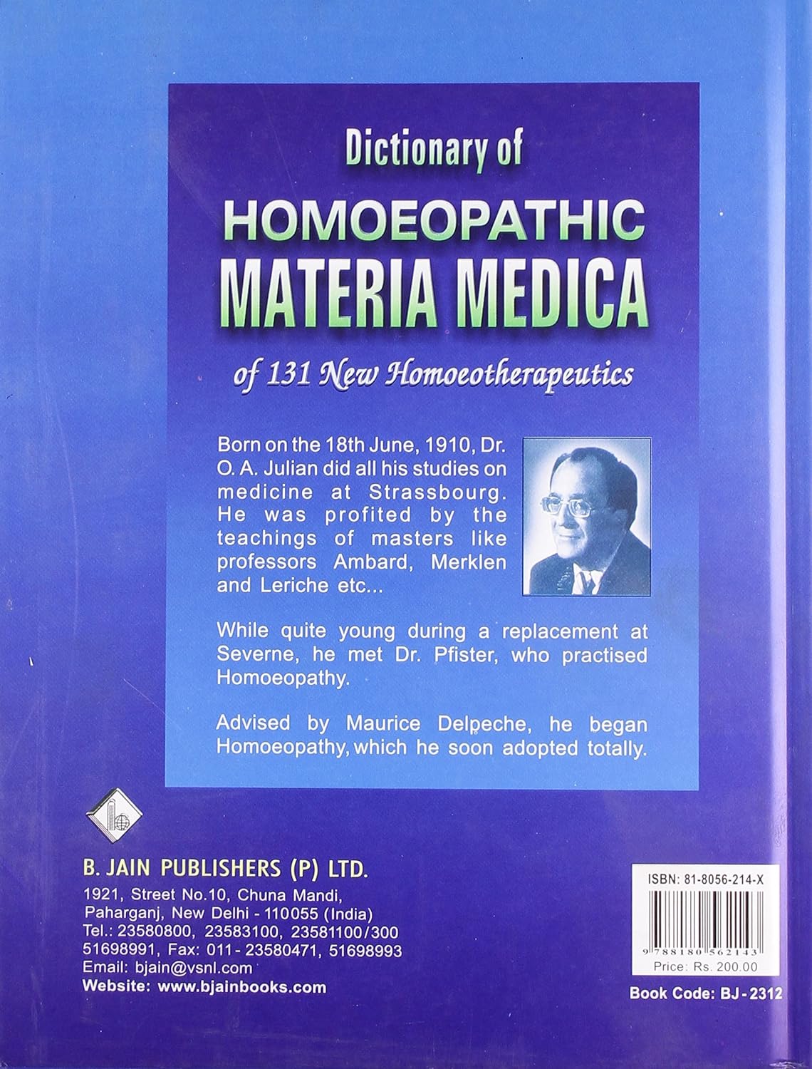 Dictionary Of Homoeopathic Materia Medica