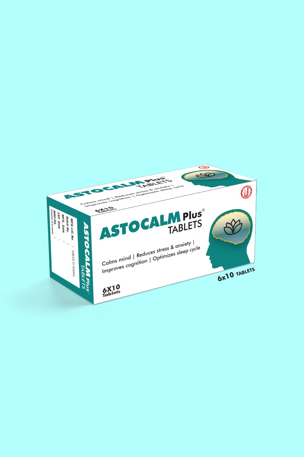 Dr. JRK's Astocalm Plus Tablets|Calms Mind |Reduces Stress & Anixety |Improves Cognition | Optimizes Sleep Cycle