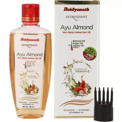 Baidyanath Jhansi Ayu Almond Non Sticky Herbal Hair Oil